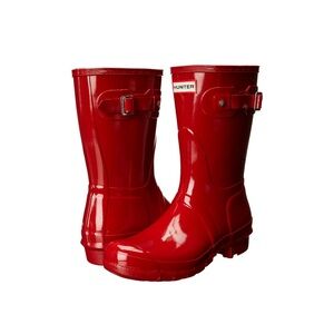 Hunter short glossy Military Red rain boots